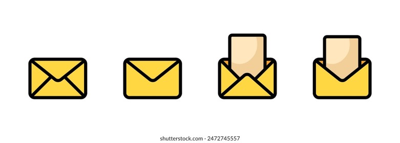 Writing Set Icons. Post Icons. Flat Style. Vector icons.