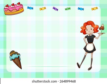  Writing sheet with bakery design