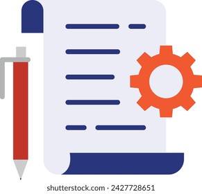 Escribir las notas al margen y los cambios de diseño de iconos vectoriales, Diseño web y símbolo de desarrollo, interfaz de usuario o signo gráfico, ilustración de ingeniería de sitios web, Composición de la estructura del sitio web en el concepto de papel