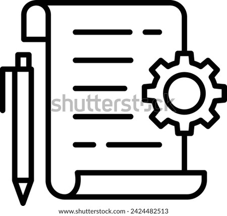 writing the Side notes and changes vector outline design, Web design and Development symbol, user interface or graphic sign, website builder illustration, Composing Website Structure on paper concept