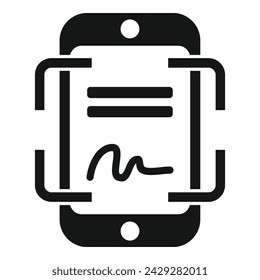 Icono de firma de escritura vector simple. Comprobar usuario de datos. Aprobar sistema