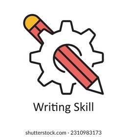 Writing Skill Filled Outline Icon Design illustration. Art and Crafts Symbol on White background EPS 10 File