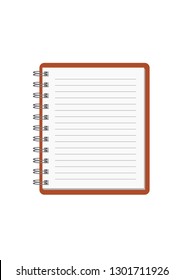 writing spiral notebook with white sheets of paper.