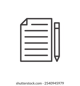 Writing stroke icon in black