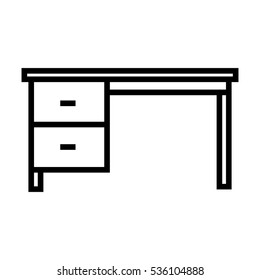 Writing table outline icon. Desk