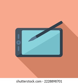 Writing tablet icon flat vector. Write text. Notepad pencil