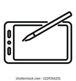 Writing tablet icon outline vector. Write text. Notepad pencil