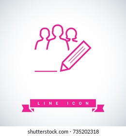 writing team people line vector icon