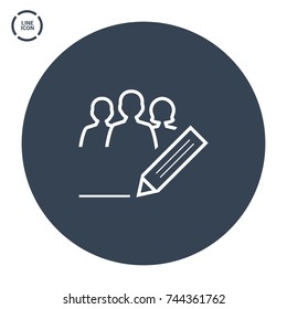 writing team people line vector icon