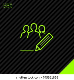 writing team people line vector icon
