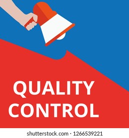writing text caption inspiration showing Quality Control. Vector illustration