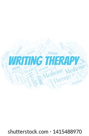 Writing Therapy word cloud. Wordcloud made with text only.