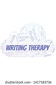 Writing Therapy word cloud. Wordcloud made with text only.