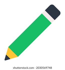Un icono de herramienta de escritura, diseño plano del lápiz