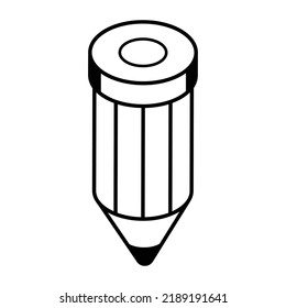 Writing tool, line icon of a pencil