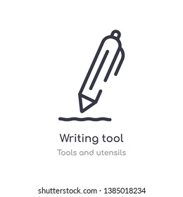writing tool outline icon. isolated line vector illustration from tools and utensils collection. editable thin stroke writing tool icon on white background