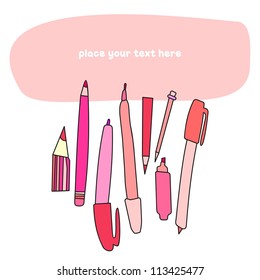 Writing tools background (vector version)
