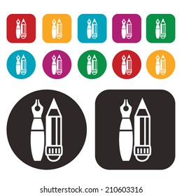 writing tools icon / Pen icon / Pencil icon