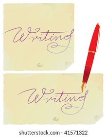 writing tools paper and red pen