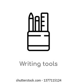 Free Vectors  Writing utensil icon set: black line