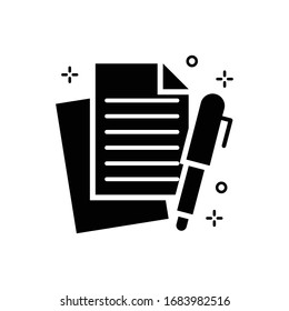 ­Article Writing Vector Glyph Style illustration. Internet and Digital Marketing icon.