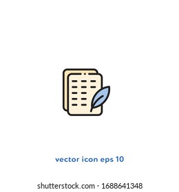 "Writing" vector icon illustration. Ui/Ux. Premium quality.