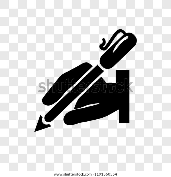 Writing Vector Icon Isolated On Transparent Stock Vector (Royalty Free ...