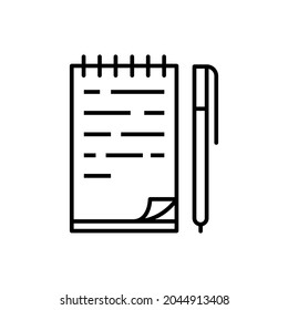 Writing vector icon. Notes illustration sign. Writer symbol. notice logo.