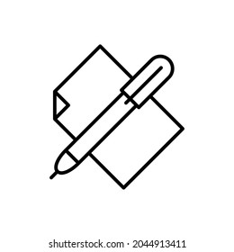 Icono de vector de escritura. Signo de ilustración de Notes. Símbolo del escritor. logotipo de aviso.