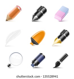 writing vector icon set