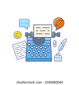 Writing vector illustration filled outline style