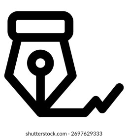 Icono de línea de Vector de escritura en negrita