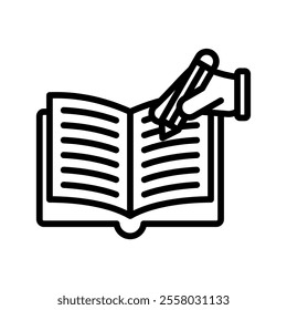 Writing Vector Lineal Icon on white background.