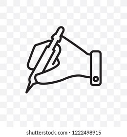 Writing vector linear icon isolated on transparent background, Writing transparency concept can be used for web and mobile