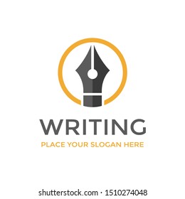 Writing vector logo template with modern design. 