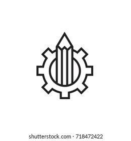 writing - vector logo/icon illustration