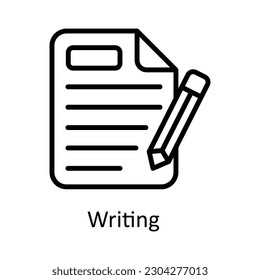 Writing vector   outline Icon Design illustration. Work in progress Symbol on White background EPS 10 File