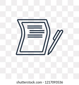 Writing vector outline icon isolated on transparent background, high quality linear Writing transparency concept can be used web and mobile