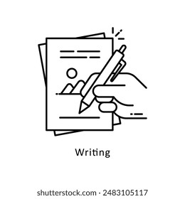 Writing vector  outline icon style illustration. Symbol on White background EPS 10 File