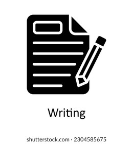 Writing vector   Solid Icon Design illustration. Work in progress Symbol on White background EPS 10 File