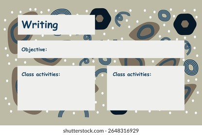 writing, vector template for kids writing, knowledge for all, academic pressure, diversity in education, blob template