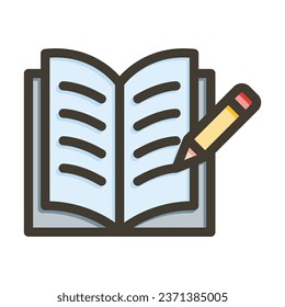 Writing Vector Thick Line Filled Colors Icon For Personal And Commercial Use.

