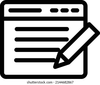 writing vector thin line icon