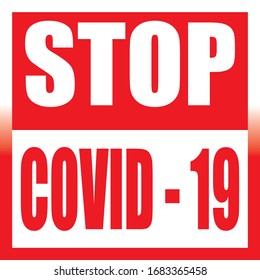 Writing warning stop covid virus - 19