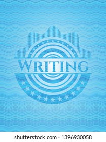 Writing water representation emblem background. Vector Illustration. Detailed.