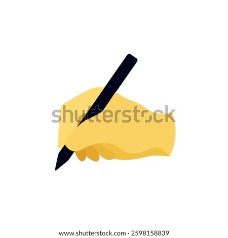 Writing write hand holding pen signature emoji vector hands illustration