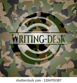 Writing-desk camouflaged emblem