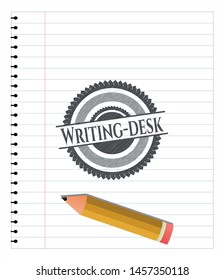 Writing-desk draw (pencil strokes). Vector Illustration. Detailed.