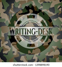 Writing-desk on camouflaged texture. Vector Illustration. Detailed.
