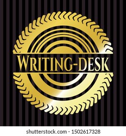 Writing-desk shiny badge. Vector Illustration. Detailed.